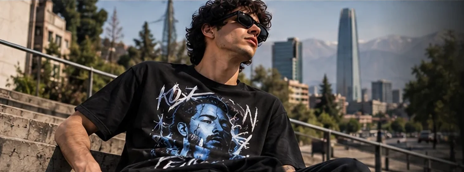 Cliente con una polera POPE en Santiago